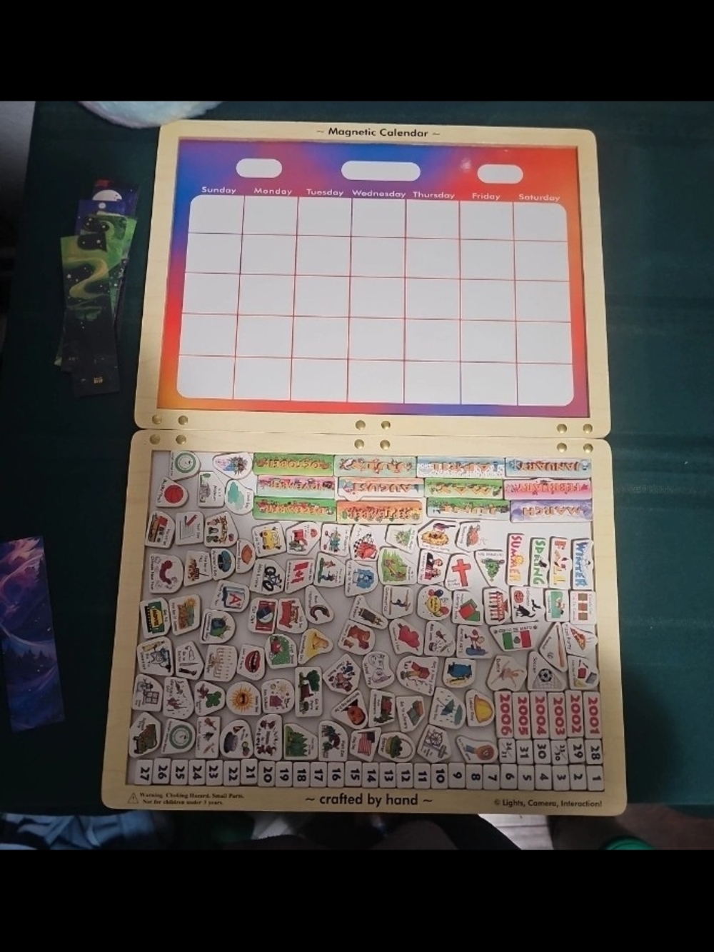 Magnetic Calendar Activity Board - Rainbow White